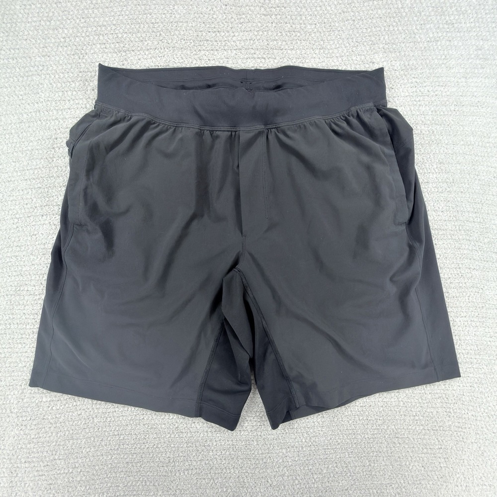 Lululemon Mens T.H.E. Shorts Mens XL Black Lined Running Pockets Gym Athleisure